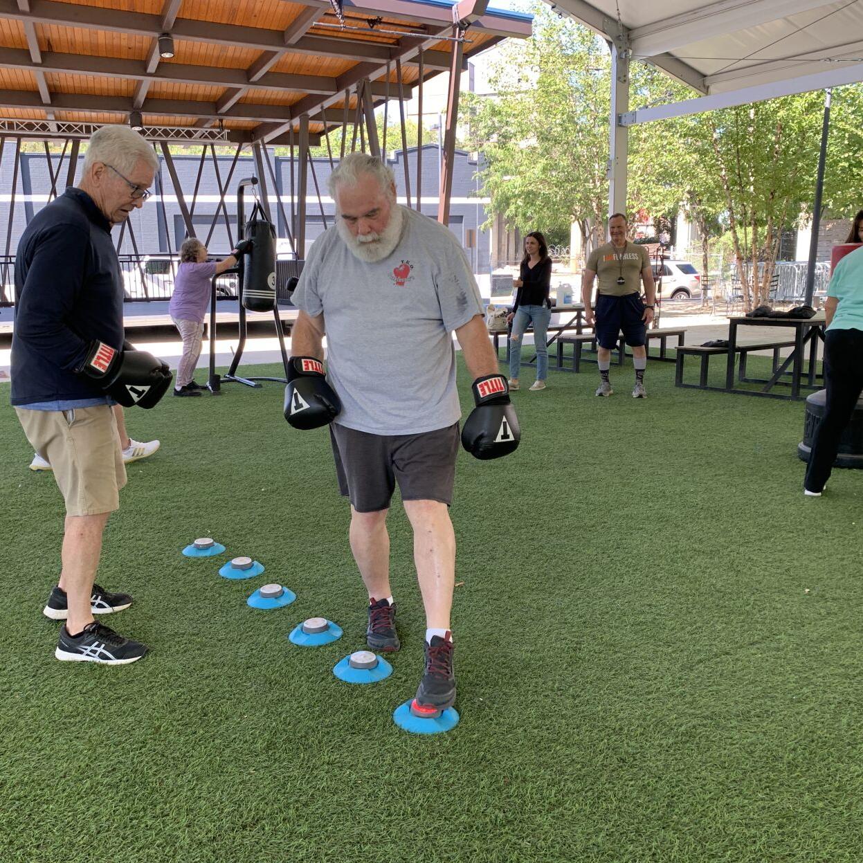 Agility drill at Rock Steady Boxing